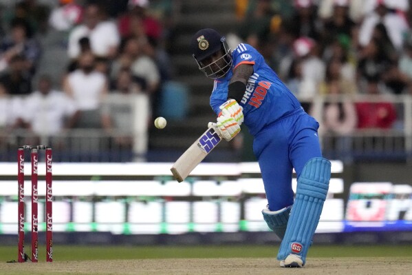India's captain Suryakumar Yadav plays a stroke shot during the final T20 cricket match between South Africa and India, at the Wanderers stadium in Johannesburg, South Africa, Thursday, Dec. 14, 2023. (AP Photo/Themba Hadebe)