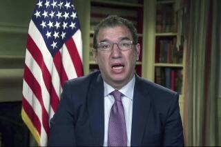 FILE - In this Jan. 27, 2021, image from video, Andy Slavitt, senior adviser to the White House COVID-19 Response Team, speaks during a White House briefing on the Biden administration's response to the COVID-19 pandemic in Washington. Slavitt, a top White House aide is making his pitch for young people to get vaccinated personal by sharing the struggles his own son has dealt with since contracting COVID-19 last fall.  (White House via AP)