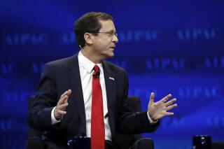FILE - In this March 27, 2017 file photo, Isaac Herzog, speaks at the AIPAC Policy Conference 2017 in Washington.  Israel's parliament is set to inaugurate Herzog, Wednesday, July 7, 2021, as the nation's president, a largely ceremonial position whose purpose is to forge national unity and serve as the country’s moral compass. (AP Photo/Manuel Balce Ceneta, File)