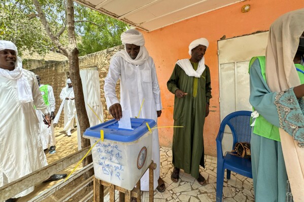 Chadians vote in N'djamena, Chad, Monday, May 6, 2024. Voters in Chad headed to the polls on Monday to cast their ballot in a long delayed presidential election that is set to end three years of military rule under interim president, Mahamat Deby Itno. (Ǻ Photo/Mouta)