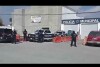 In this image made from video, Mexico's police officers stand guard at the Ensenada station in Ensenada, Mexico, Thursday, May 2, 2024. Mexican authorities said Thursday they have found tents and questioned a few people in the case of two Australians and an American who went missing over the weekend in the Pacific coast state of Baja California. (AP Photo)