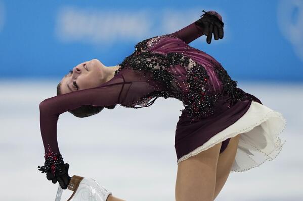 Anna Shcherbakova, of the Russian Olympic Committee, competes in the women's free skate program during the figure skating competition at the 2022 Winter Olympics, Thursday, Feb. 17, 2022, in Beijing. (AP Photo/David J. Phillip)
