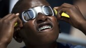 FILE - Blake Davis, 10, of Coral Springs, Fla., looks through solar glasses as he watches the eclipse, Monday, Aug. 21, 2017, at Nova Southeastern University in Davie, Fla. After April 8, 2024, there won’t be another U.S. eclipse, spanning coast to coast, until 2045. That one will stretch from Northern California all the way to Cape Canaveral, Florida. (AP Photo/Wilfredo Lee, File)