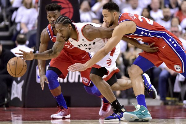 Leonard hits bouncer at buzzer, Raptors beat 76ers in Game 7 | AP News