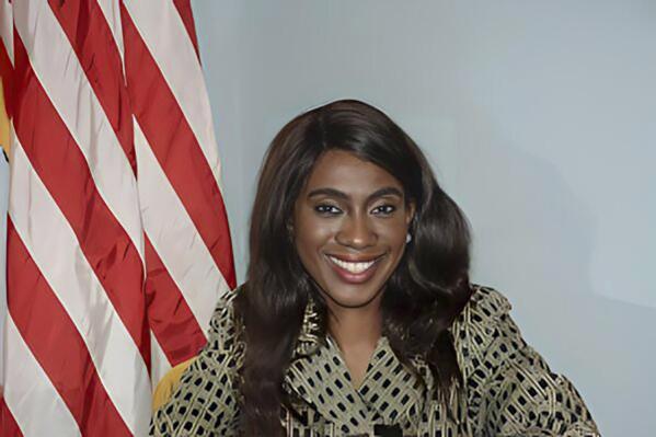 FILE - This undated photo provided by the Sayreville, N.J., Borough Council shows Sayreville Councilwoman Eunice Dwumfour. Rashid Ali Bynum, 29, charged with gunning down Dwumfour, will remain in custody in Virginia until a June 29 extradition hearing after a hearing Friday, June 2, 2023, was postponed, court records show. (Sayreville Borough Council via AP, File)
