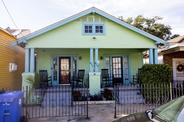 This Sept. 29, 2023 photo shows the Craftsman-style house on N. Tonti Street that belonged to the family of civil rights activist Oretha Castle Haley in New Orleans. The house has been added to the National Register of Historic Places. (Photo taken by Sabree Hill/Tulane University)