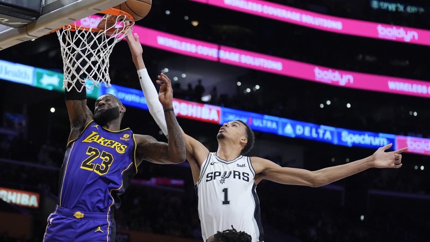 LeBron scores 30 points, Davis handles Wembanyama’s 5×5 effort in Lakers’ 123-118 win over Spurs