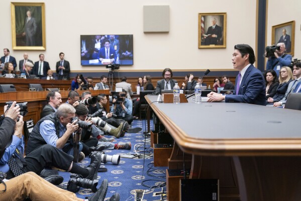 Special Counsel Robert Hur speaks during a hearing of the House Judiciary Committee in the Rayburn Office Building on Capitol Hill in Washington, Tuesday, March 12, 2024. (AP Photo/Nathan Howard)