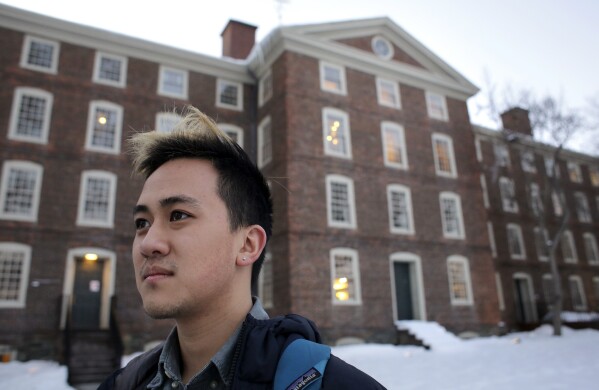 FILE - In this Feb. 14, 2017 file photo, Viet Nguyen poses for a portrait on the Brown University campus in Providence, R.I. Nguyen, now an alumnus, helped lead an effort urging Brown and other elite universities to rethink their legacy admissions policies. “Now more than ever, there’s no justification for allowing this process to continue,” said Viet Nguyen, a graduate of Brown and Harvard who leads Ed Mobilizer, a nonprofit that has fought legacy preferences since 2018. “No other country in the world does legacy preferences. Now is a chance to catch up with the rest of the world.” (AP Photo/Steven Senne, File)