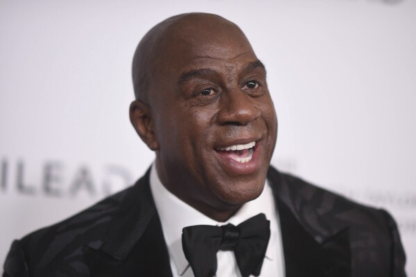 Magic Johnson attends the Elizabeth Taylor Ball to End AIDS on Thursday, Sept. 21, 2023, at The Beverly Hills Hotel in Beverly Hills, Calif. (Photo by Richard Shotwell/Invision/AP)