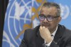 FILE - World Health Organization (WHO) Director-General Tedros Adhanom Ghebreyesus speaks to reporters during a press conference at the World Health Organization (WHO) headquarters in Geneva, Switzerland, Thursday, April 6, 2023.  The lead U.N. health agency says transmission of COVID-19 surged last month due to holiday gatherings and the spread of the most dominant variant globally.  (Marshall Trezzini/Keystone via AP, File)