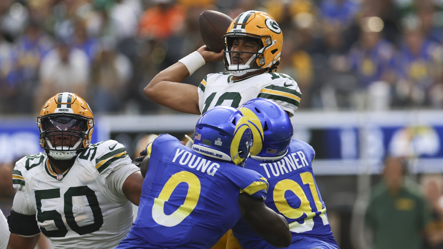 Jordan Love throws two touchdown passes in the second half to lift the Packers past the Rams 24-19