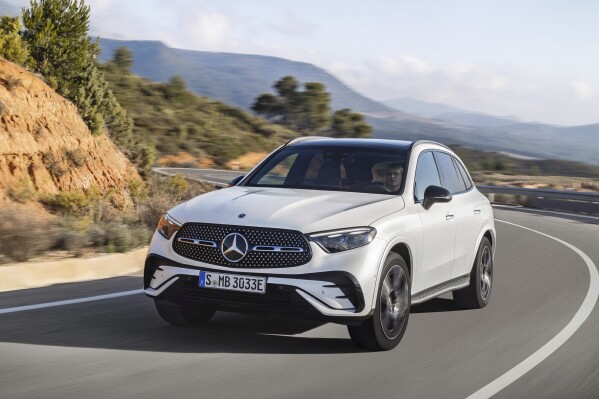This photo provided by Mercedes shows the GLC. This small luxury SUVs stands out with its luxurious interior, pleasing performance and many available high-end features. (Courtesy of Mercedes-Benz via AP)
