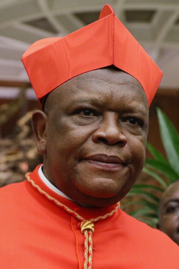 Cardinal Fridolin Ambongo Besungu poses for photographers at the Vatican on Oct. 5, 2019. (AP Photo/Andrew Medichini, File)