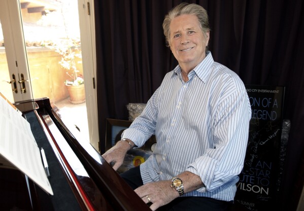 Musician Brian Wilson poses for a portrait at his home in Los Angeles on July 28, 2008. (AP Photo/Matt Sayles, File)