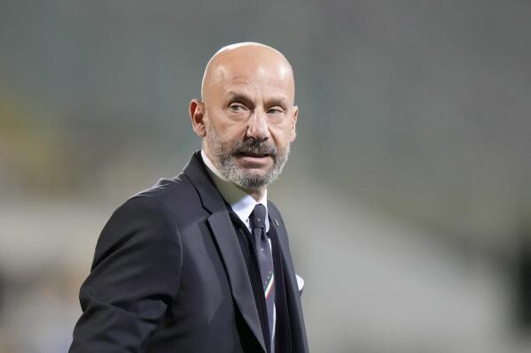 Italy's head of delegation Gianluca Valli stands during the World Cup 2022 qualifier group c soccer game between Italy and Bulgaria at the Artemio Franchi stadium in Florence, Italy, Thursday, Sept. 2, 2021. Gianluca Vialli, the former Italy striker who helped both Sampdoria and Juventus win Serie A and European trophies before becoming a player-manager at Chelsea, has died on Friday, Jan. 6, 2023. He was 58. (AP Photo/Luca Bruno)