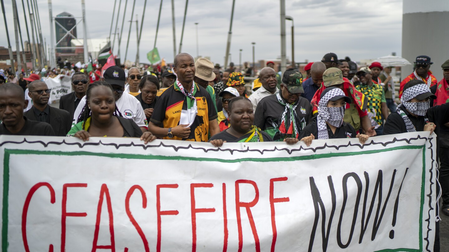 South Africa march demands a permanent Gaza cease-fire on day of solidarity with Palestinians