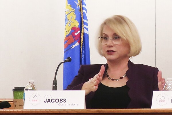 Democrat Ann Jacobs, shown at a Wisconsin Elections Commission meeting on Nov. 2, 2023, in Madison, was unanimously chosen to serve as chair of the bipartisan panel that oversees elections in the battleground state on Monday, June 10, 2024. (AP Photo/Scott Bauer)