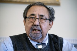 FILE - House Natural Resources Committee Chairman Raul Grijalva, D-Ariz., speaks at the Capitol in Washington, March 28, 2022. Grijalva announced Tuesday, April 2, 2024 that he has been diagnosed with cancer, but he said he is continuing to work as he undergoes treatment. (AP Photo/J. Scott Applewhite, file)
