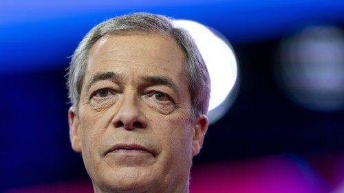 FILE - Nigel Farage speaks at the Conservative Political Action Conference, CPAC 2023, March 3, 2023, at National Harbor in Oxon Hill, Md. The chief executive of U.K. bank NatWest Group apologised Thursday July 20, 2023, to populist politician Nigel Farage after he complained that his bank account was shut down because the banking group didn't agree with his political views. (AP Photo/Alex Brandon, File)