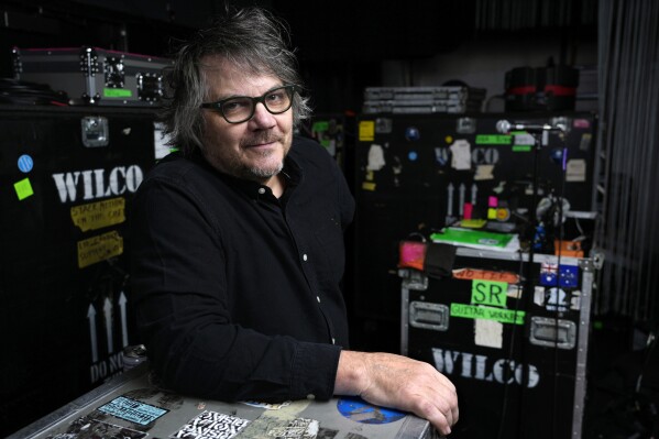 Singer-songwriter Jeff Tweedy of the band Wilco poses for a portrait, Friday, Oct. 6, 2023, at The Theatre at Ace Hotel in Los Angeles to promote his book 