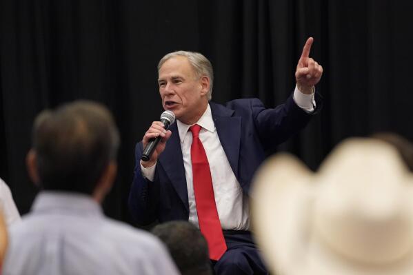 Texas Gov. Greg Abbott addresses supporters after his debate with Texas Democratic gubernatorial candidate Beto O'Rourke, Friday, Sept. 30, 2022, in McAllen, Texas. (AP Photo/Eric Gay)