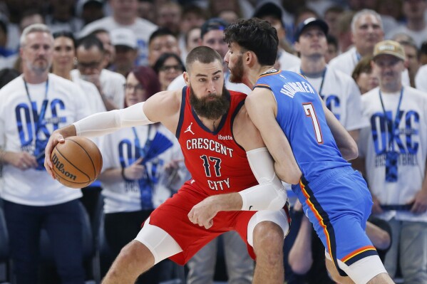 Thunder’s Holmgren bests Pelicans’ Valanciunas in center matchup to help OKC take 2-0 lead