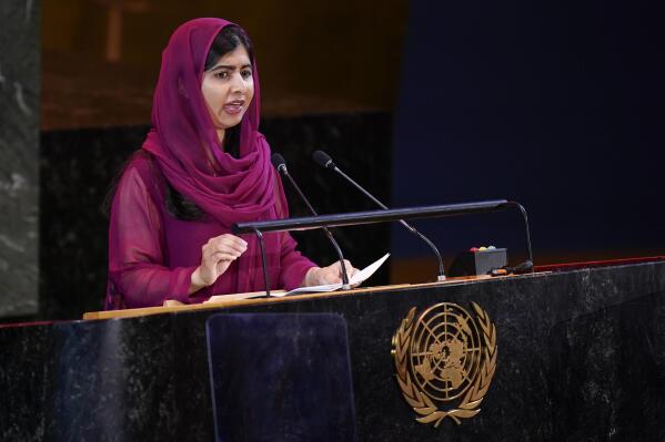 Nobel Peace Prize laureate Malala Yousafzai speaks during the Transforming Education Summit at United Nations headquarters, Monday, Sept. 19, 2022. (AP Photo/Seth Wenig)