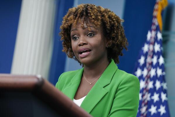 White Residence press secretary Karine Jean-Pierre speaks all the contrivance thru a briefing on the White Residence, Wednesday, Oct. 19, 2022, in Washington. (AP Listing/Evan Vucci)