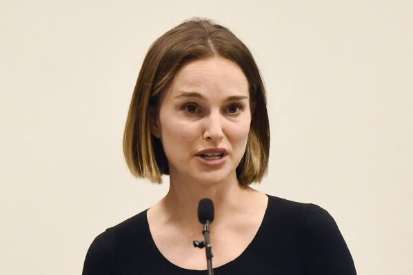 FILE - In this March 2, 2020, file photo, actress Natalie Portman speaks at the launch of the Fifth Annual Make March Matter fundraising campaign for Children's Hospital Los Angeles, in Los Angeles...