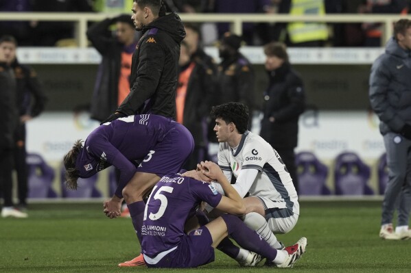 Fiorentina midfielder Edoardo Bove in medically induced coma after  collapsing in Italian soccer game | AP News