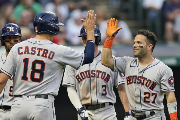 Houston Astros' star Jose Altuve gets 2 hits in first rehab game