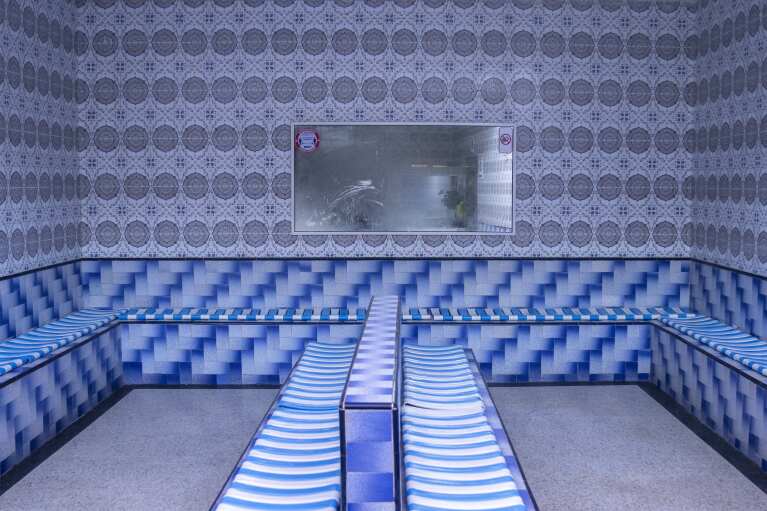 A Moroccan traditional bath, known as hammam, is empty of customers, in Rabat, Morocco, Monday, March 4, 2024. Climate change and a yearslong drought have forced Morocco's famous public baths to close a few days a week in an effort to save water. (AP Photo/Mosa'ab Elshamy)