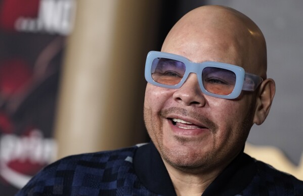 FILE - Fat Joe arrives at a premiere, Feb. 13, 2024, in Los Angeles. Vice President Kamala Harris says it's “absurd” that the federal government classifies marijuana as more dangerous than fentanyl, the synthetic opioid blamed for tens of thousands of deaths in the United States. Harris commented at the White House on Friday, March 15, as she and Grammy-nominated rapper Fat Joe led a roundtable discussion on easing marijuana penalties. (Photo by Jordan Strauss/Invision/AP, File)