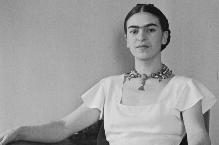 This image released by the Sundance Institute shows Frida Kahlo who appears in the film "Frida," by Carla Gutiérrez, an official selection of the U.S. Documentary Competition at the 2024 Sundance Film Festival. (Lucienne Bloch/Sundance Institute via AP)