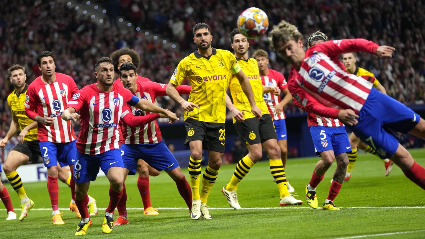 L’Atletico Madrid bat Dortmund 2-1 à domicile lors du match aller des quarts de finale de la Ligue des Champions