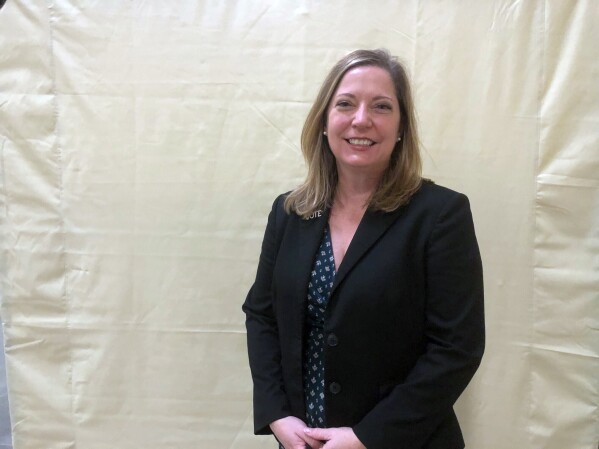 Karen Brinson Bell, executive director of the State Board of Elections, poses for a picture while working at the State Fairgrounds in Raleigh, N.C., Monday, Dec. 6, 2021. (AP Photo/Bryan Anderson)