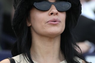 Singer Camila Cabello looks on before the start of the $3 million Pegasus World Cup Invitational horse race, Saturday, Jan. 27, 2024, at Gulfstream Park in Hallandale Beach, Fla. (AP Photo/Wilfredo Lee)