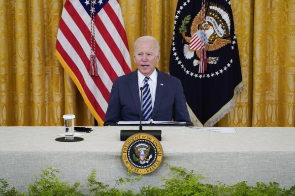 FILE - President Joe Biden speaks during a meeting about cybersecurity, in the East Room of the White House, Aug. 25, 2021, in Washington. The U.S. government plans to expand minimum cybersecurity requirements for critical sectors and to be faster and more aggressive in preventing cyberattacks before they can occur, including by using military, law enforcement and diplomatic tools, according to a Biden administration strategy document.(AP Photo/Evan Vucci, File)
