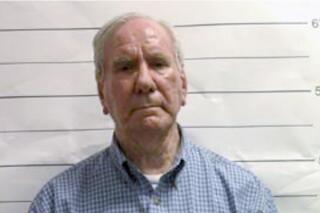 This Sept. 21, 2019 booking image made from video and provided by the Orleans Parish Sheriff's Office in New Orleans, La., shows George F. Brignac. Brignac, a longtime schoolteacher and deacon was arrested Saturday, Sept. 21, 2019, on one count of first-degree rape, more than a year after a former altar boy told New Orleans police that Brignac repeatedly raped him four decades ago. (Orleans Parish Sheriff's Office via AP)