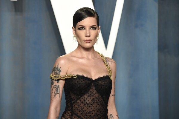 FILE - Halsey appears at the Vanity Fair Oscar Party in Beverly Hills, Calif., on March 27, 2022. (Photo by Evan Agostini/Invision/AP, File)
