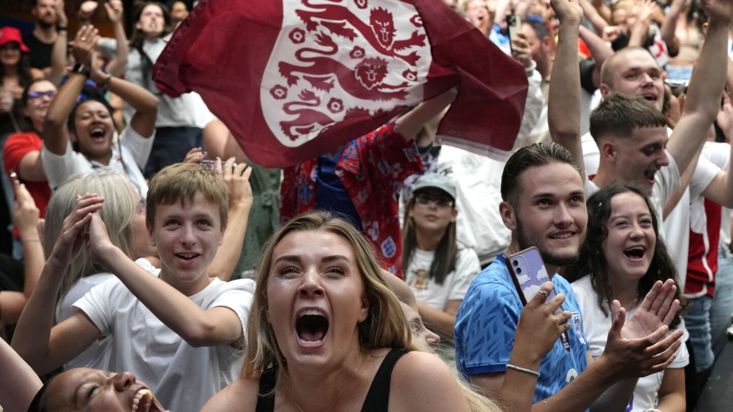 England fans back home celebrate their team’s spot in the Women’s World Cup final