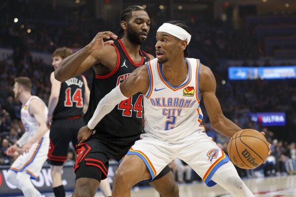 Thunder rout Bulls 145-117 for 10th straight win, improve to 28-1 vs the East | AP News