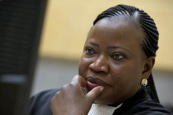 FILE - In this Tuesday, Nov. 15, 2016, file photo, International Criminal Court prosecutor Fatou Bensouda waits for the start of trial in The Hague, Netherlands. Bensouda addressed the United Nations Security Council virtually on Wednesday, June 9, 2021, in her final briefing to the council. (AP Photo/Peter Dejong, File)