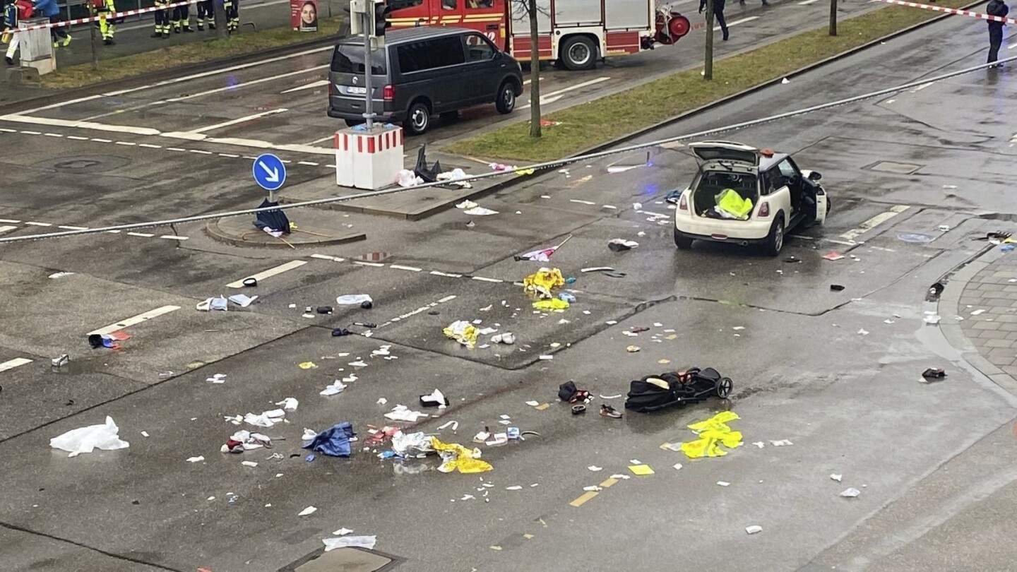 A minimum of 28 are harm when a motive force plows into an illustration in Germany