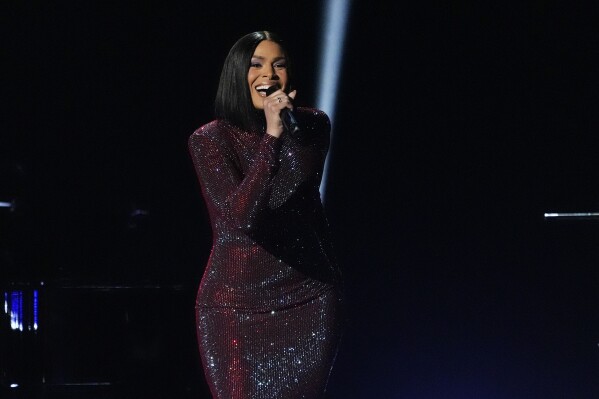 Jordin Sparks performs during the 66th annual Grammy Awards on Sunday, Feb. 4, 2024, in Los Angeles. (AP Photo/Chris Pizzello)
