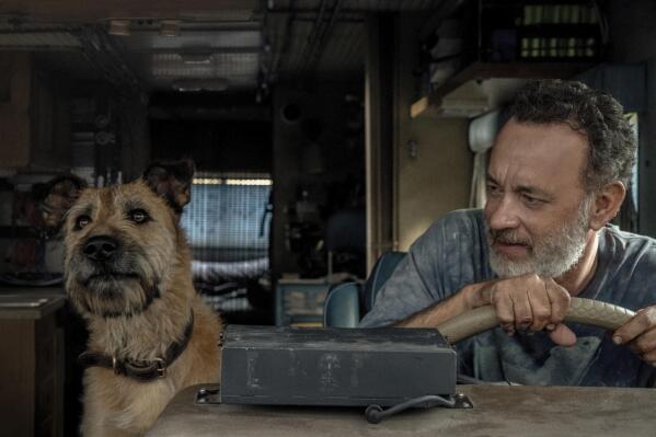This image released by Apple TV+ shows Tom Hanks in a scene from "Finch." (Karen Kuehn/Apple TV+ via AP)