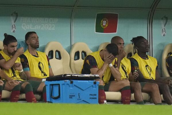Cristiano Ronaldo on the bench in the match with Switzerland