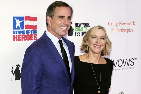 FILE - Bob and Lee Woodruff attend the 15th annual Stand Up for Heroes benefit at Alice Tully Hall on Monday, Nov. 8, 2021, in New York. The Bob Woodruff Foundation, formed in 2006 to serve post-9/11 veterans and their families, has become a celebrity favorite with its annual fundraiser — headlined by Jon Stewart, Tracy Chapman, and Bruce Springsteen — raising $84 million since it was founded and $14 million last year. (Photo by Charles Sykes/Invision/AP, File)