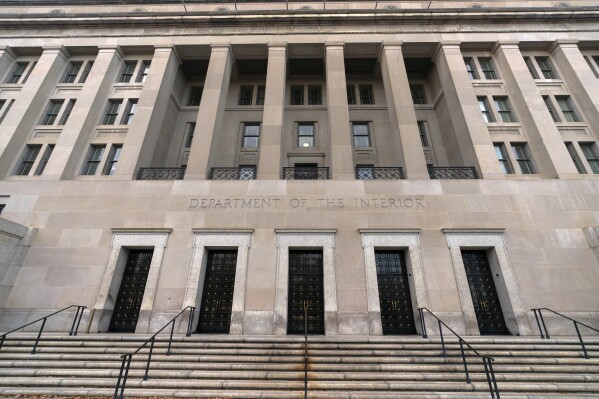 The U.S. Department of the Interior building is seen in Washington, Saturday, Dec. 7, 2024. (AP Photo/Jose Luis Magana, File)